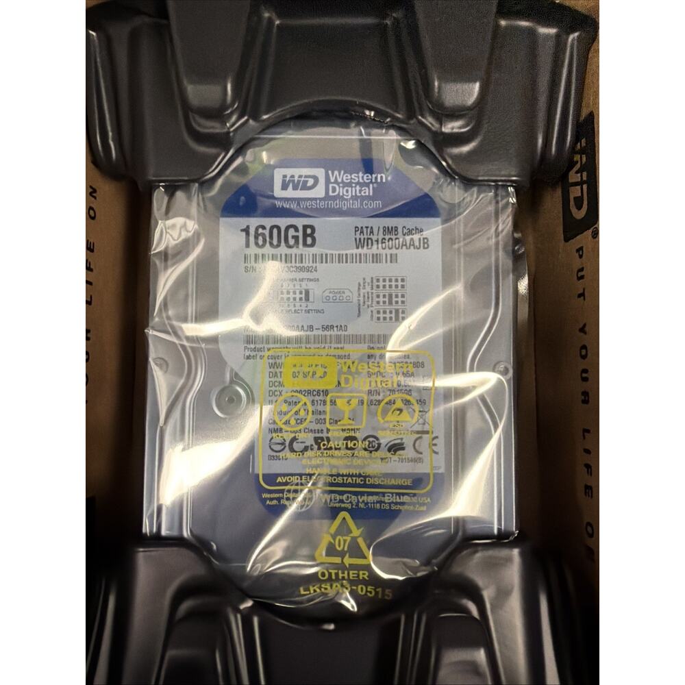 Western Digital IDE Hard Drive 160GB 8MB Cache Caviar Blue WD1600AAJB SEALED